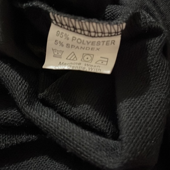 Black Cropped Drop Sleeve Zip Hoodie - Picture 9 of 10